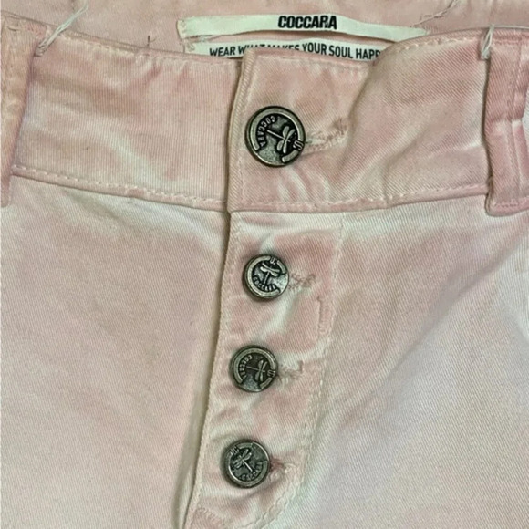 Coccara Embroidered Low  Rise Pink Jeans - Picture 8 of 8